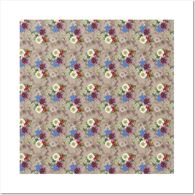 floral and checks background Wall Art by bless2015